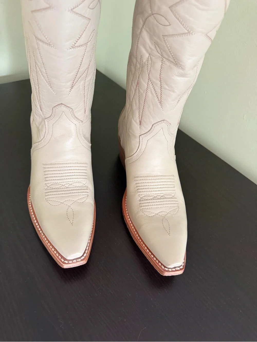 Tecovas Cream The Loretta Over-the-Knee Western Leather Boots 6.5